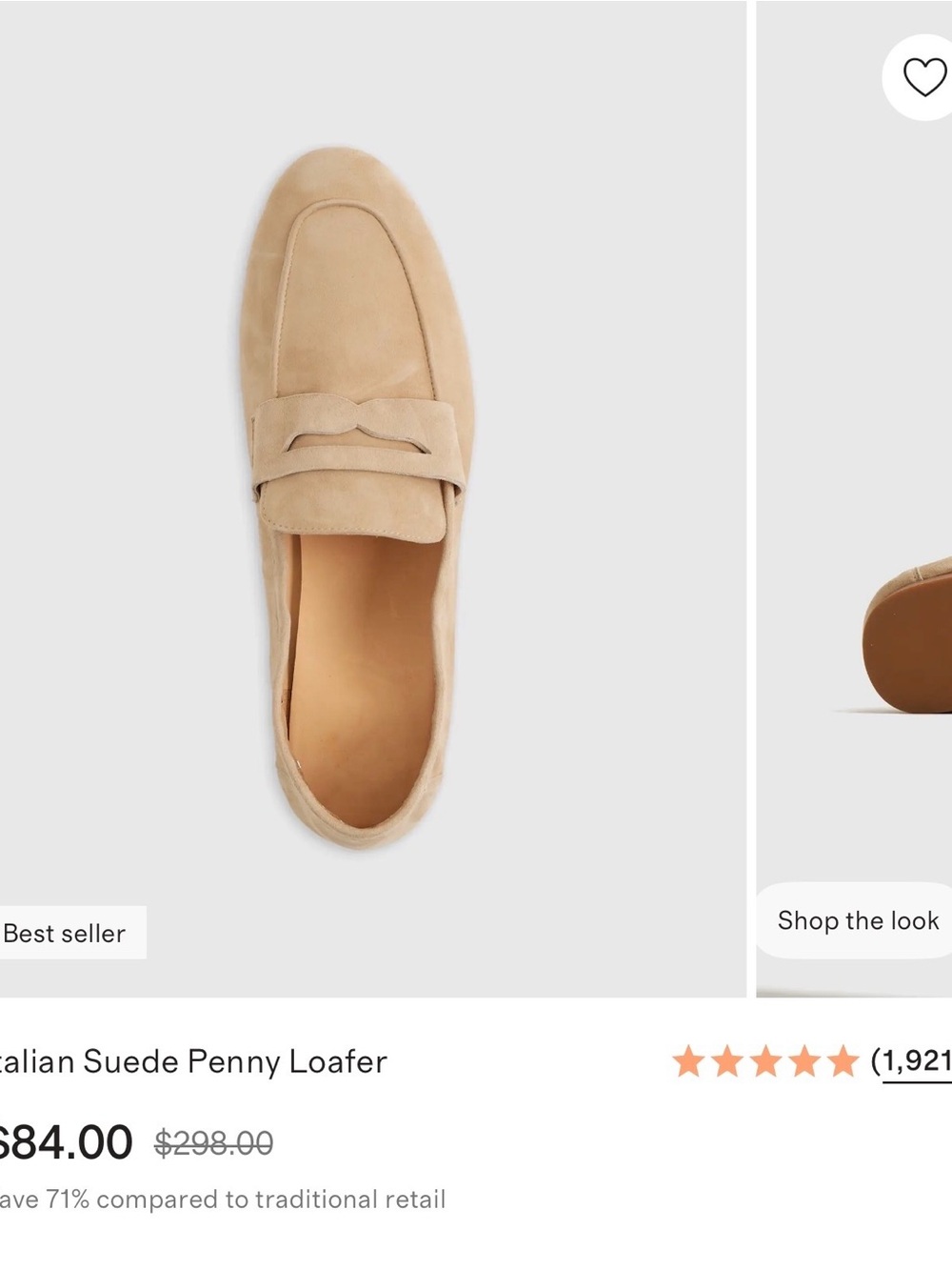 Quince Italian Suede Penny Loafer - Cream NWT